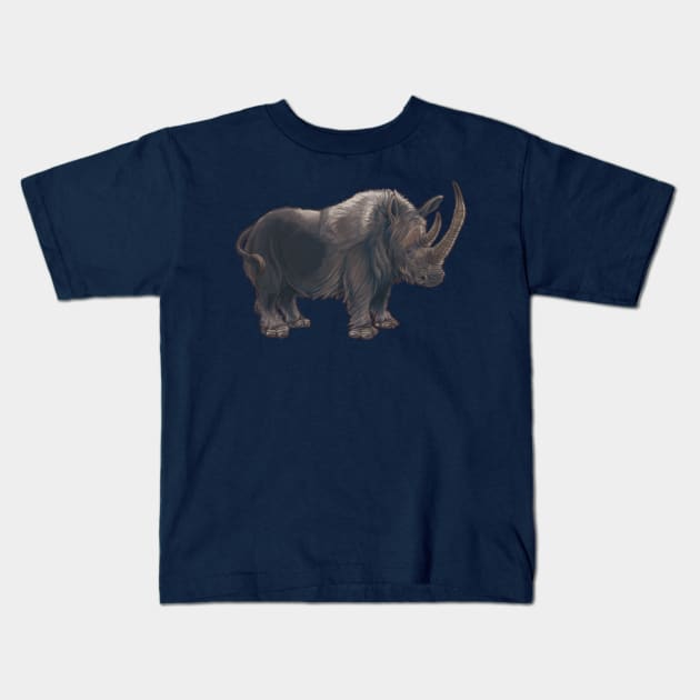 Coelodonta antiquitatis (Woolly Rhinoceros) Kids T-Shirt by CoffeeBlack